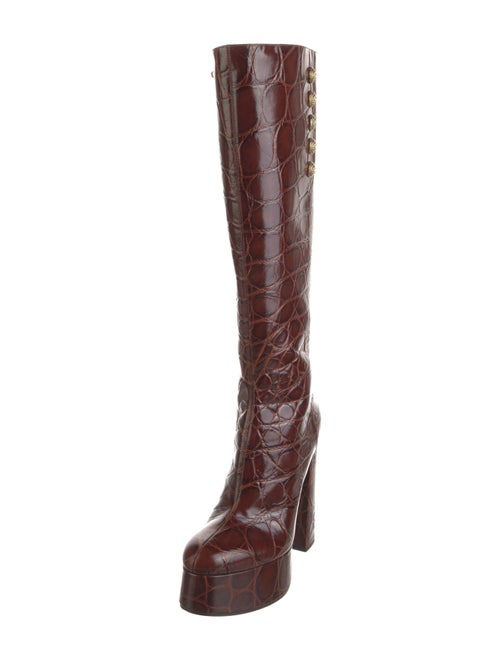 Balmain Embossed Leather Boots