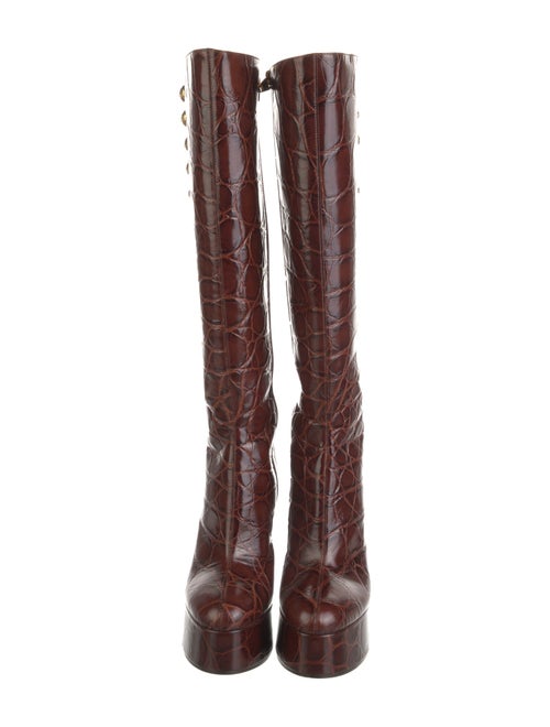 Balmain Embossed Leather Boots