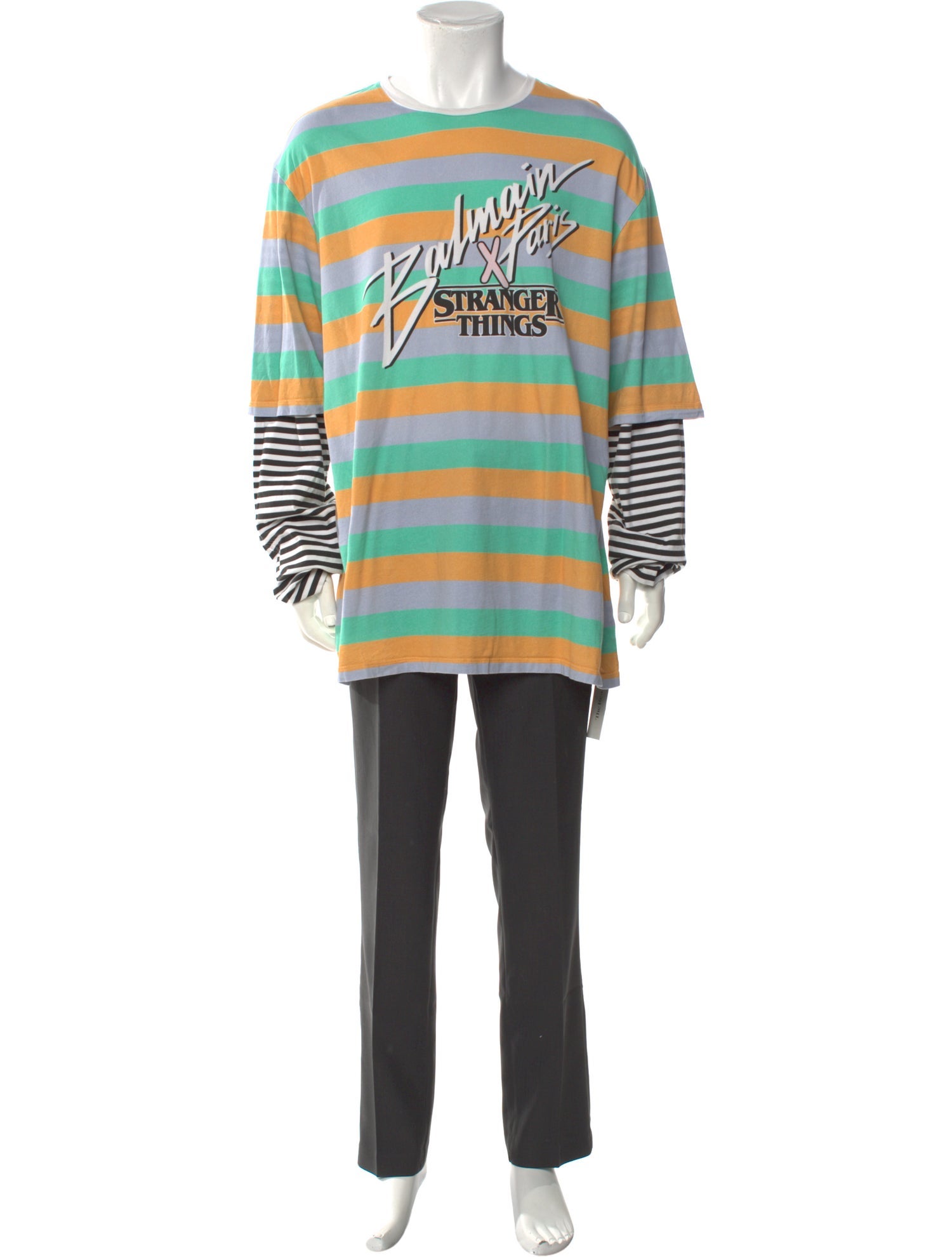 Balmain Balmain x Stranger Things Striped T-Shirt