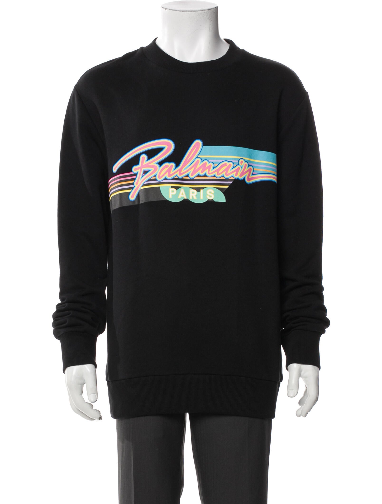 Balmain Graphic Print Crew Neck Sweatshirt