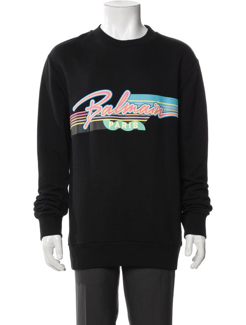 Balmain Graphic Print Crew Neck Sweatshirt