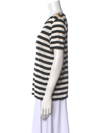 Balmain Linen Striped T-Shirt
