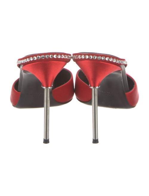 Balmain Satin Crystal Embellishments Mules