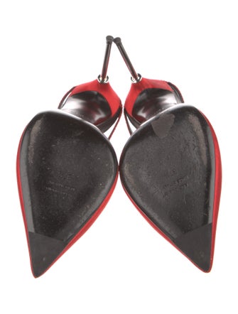 Balmain Satin Crystal Embellishments Mules