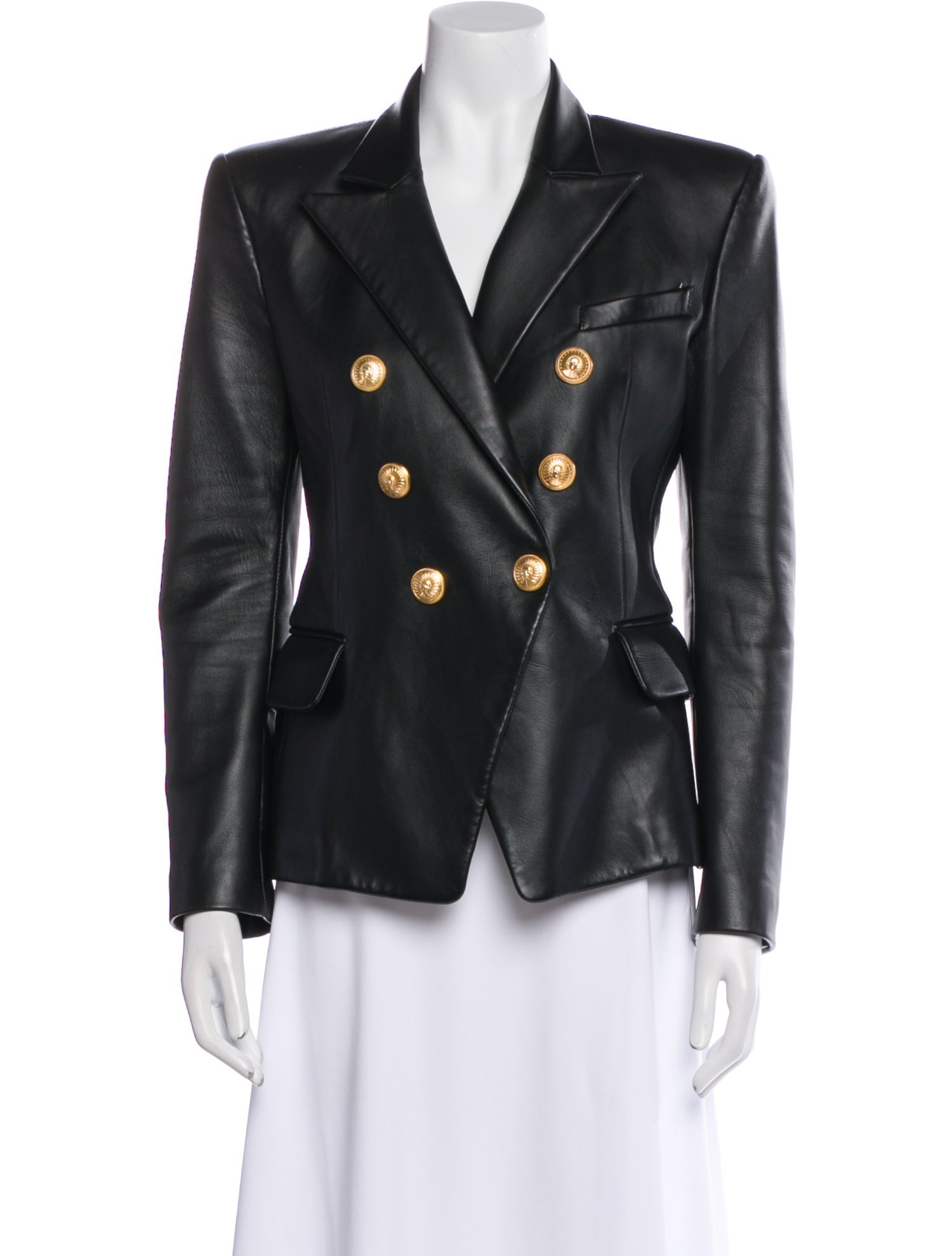 Balmain Faux Leather Blazer