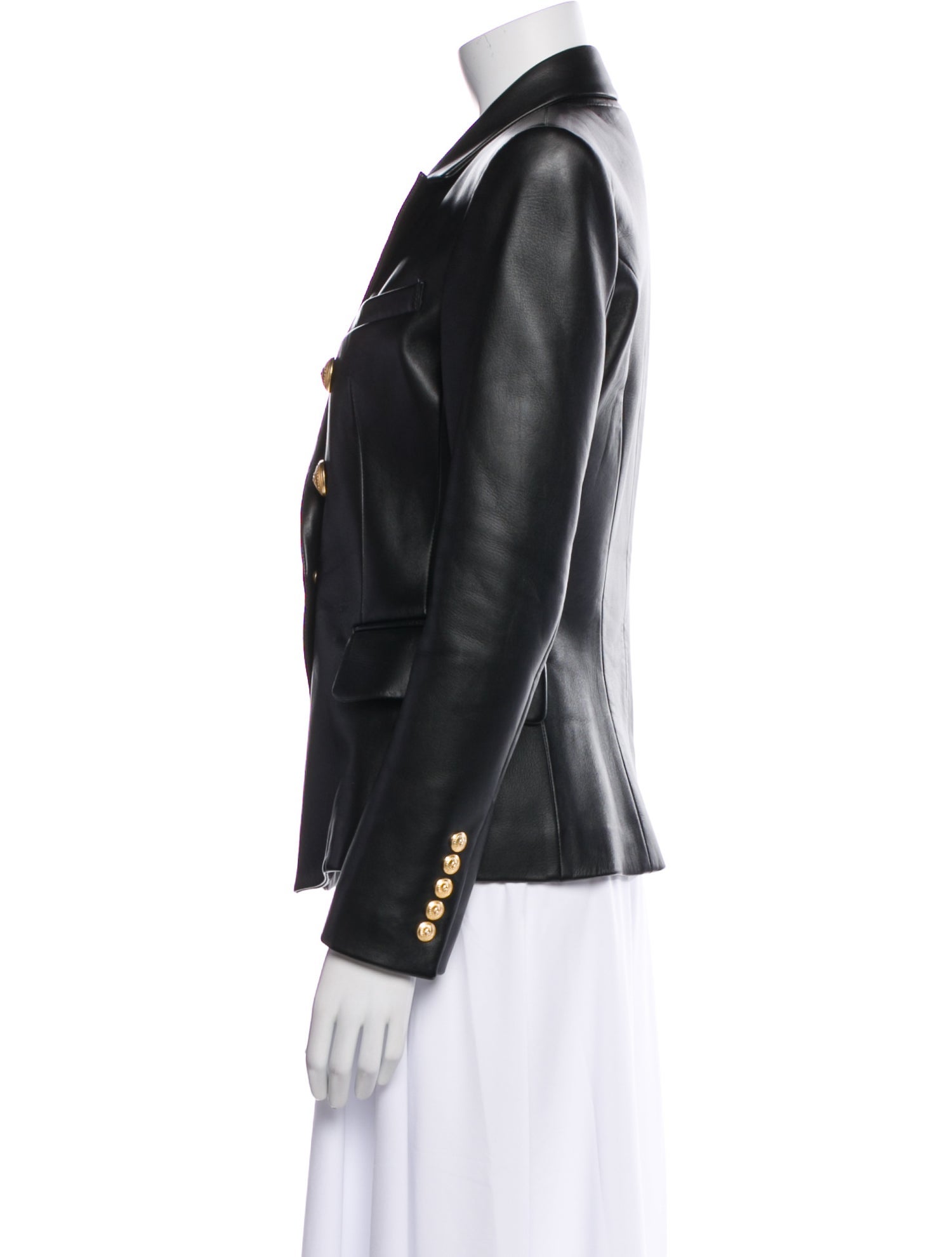 Balmain Faux Leather Blazer