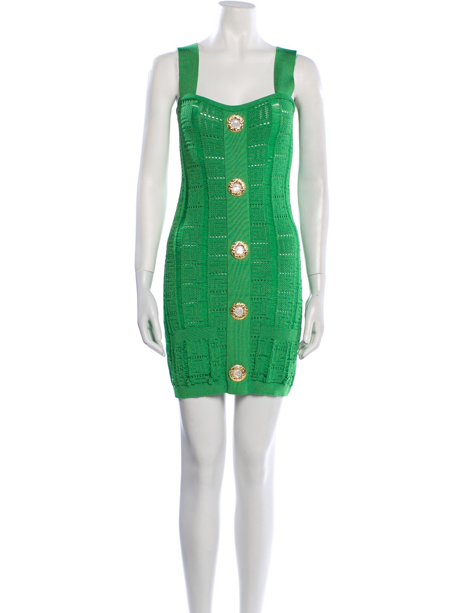 Balmain Square Neckline Mini Dress