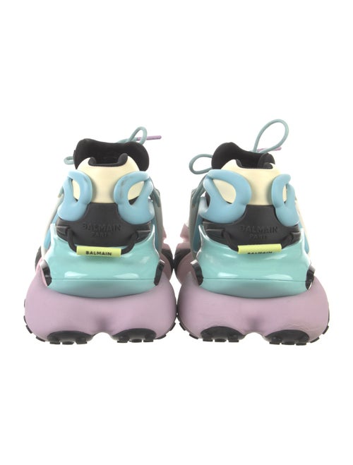 Balmain Neoprene Colorblock Pattern Sneakers