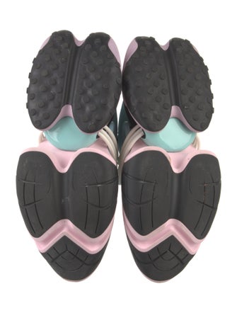 Balmain Neoprene Colorblock Pattern Sneakers