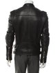 Balmain Signature Logo Lambskin Moto Jacket