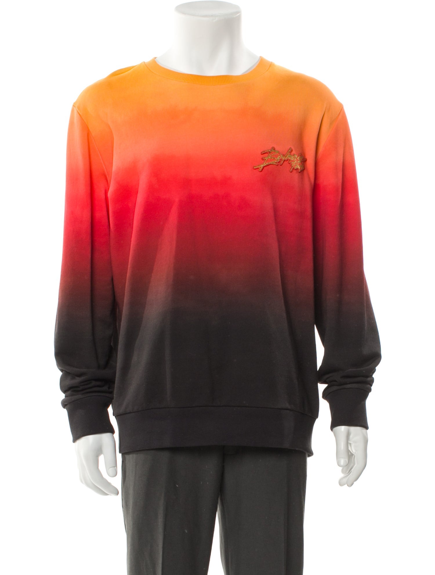 Balmain Tie-Dye Print Crew Neck Sweatshirt