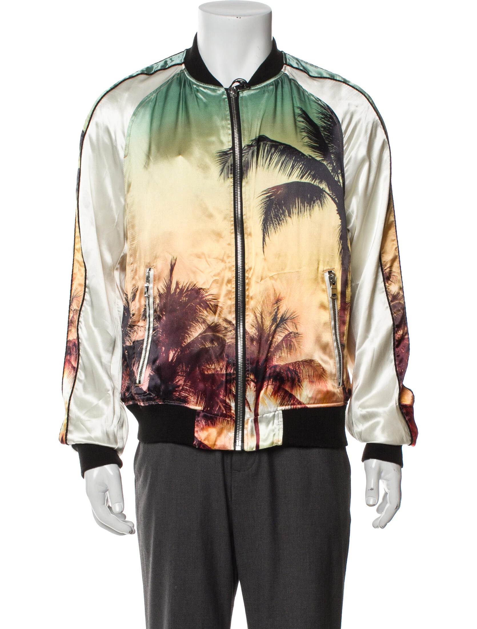 Balmain Graphic Print Bomber Jacket w/ Tags