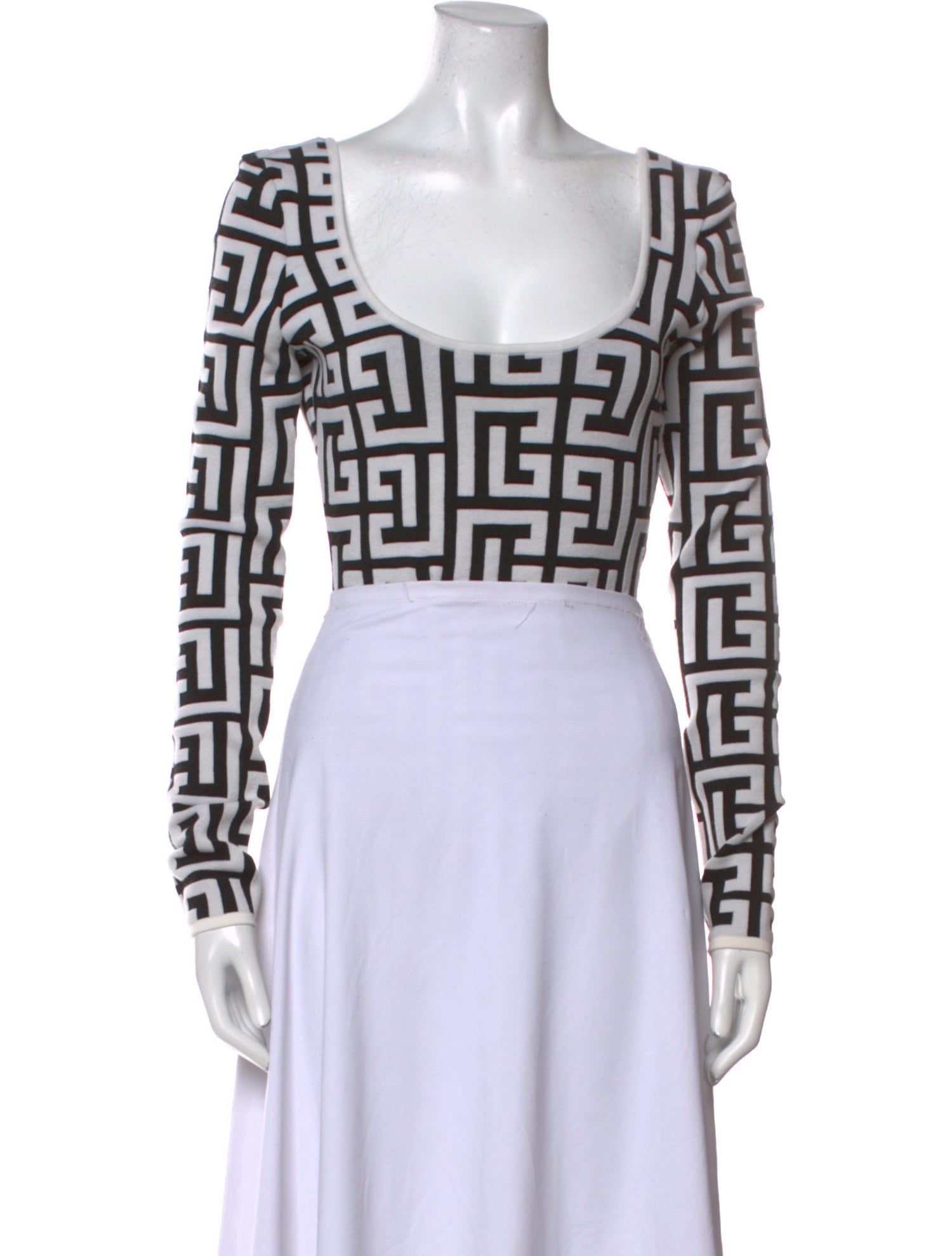 Balmain Wool Printed Crop Top w/ Tags