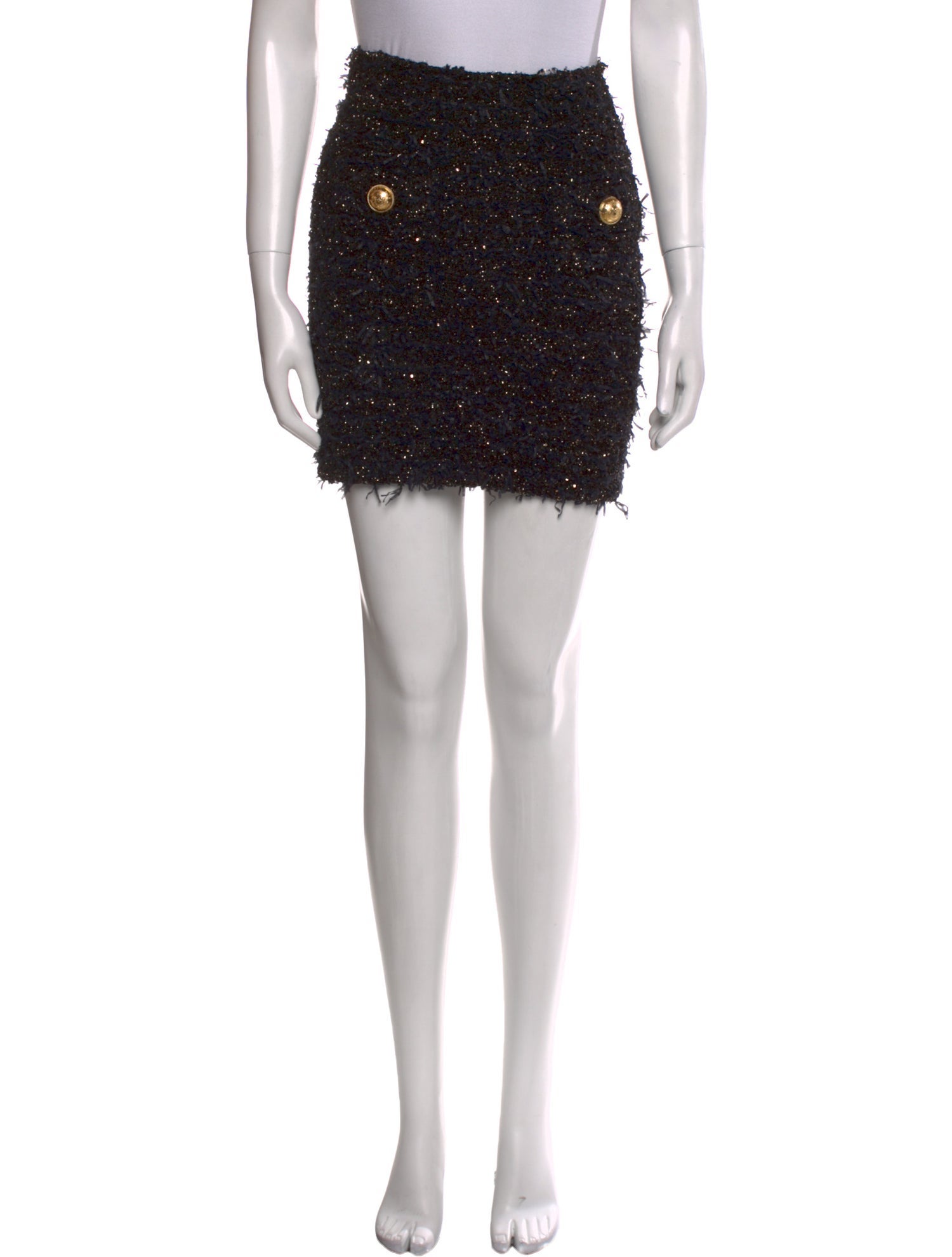 Balmain Fringe Trim Accent Mini Skirt