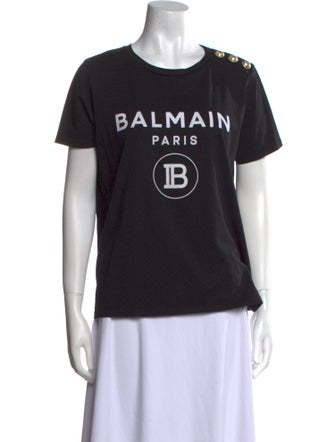 Balmain Graphic Print Crew Neck T-Shirt