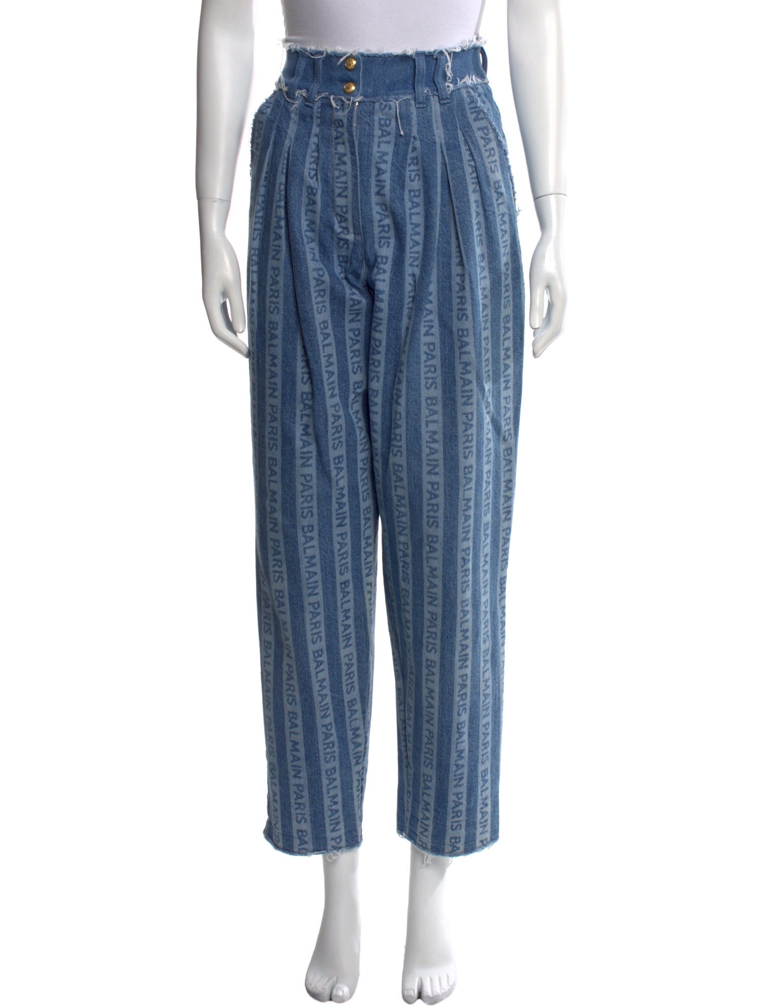 Balmain High-Rise Straight Leg Jeans