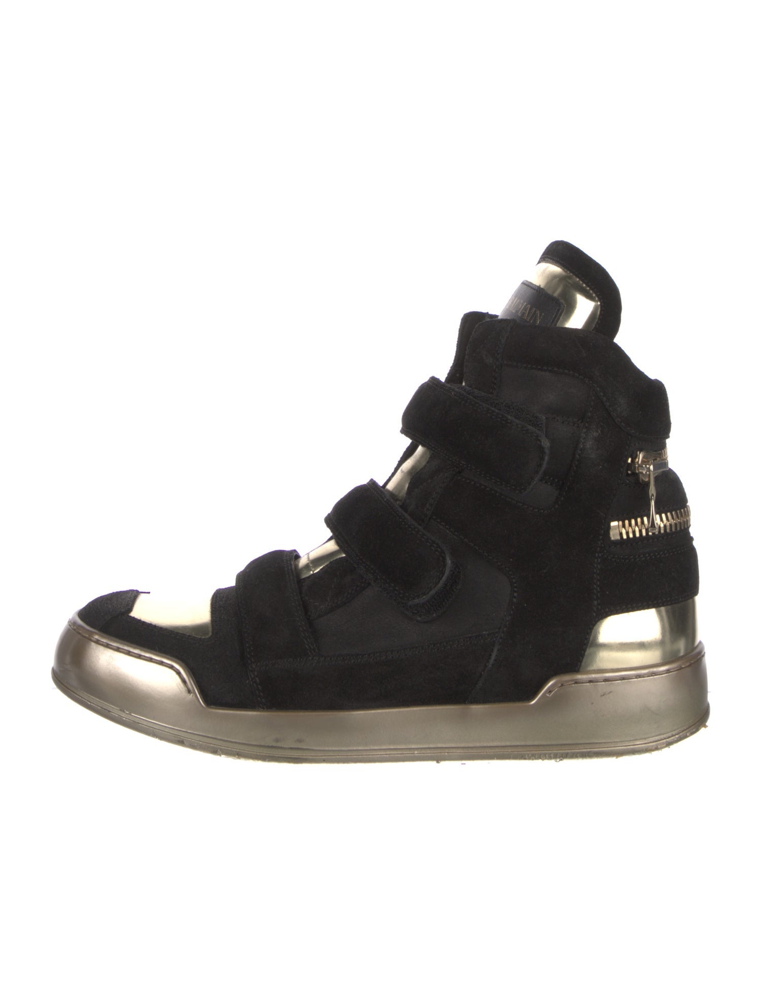 Balmain Suede Leather Trim Embellishment Sneakers