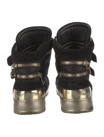 Balmain Suede Leather Trim Embellishment Sneakers