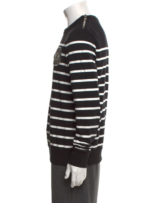 Balmain Striped Crew Neck Sweatshirt