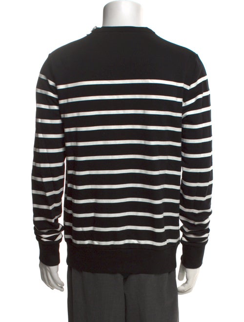 Balmain Striped Crew Neck Sweatshirt