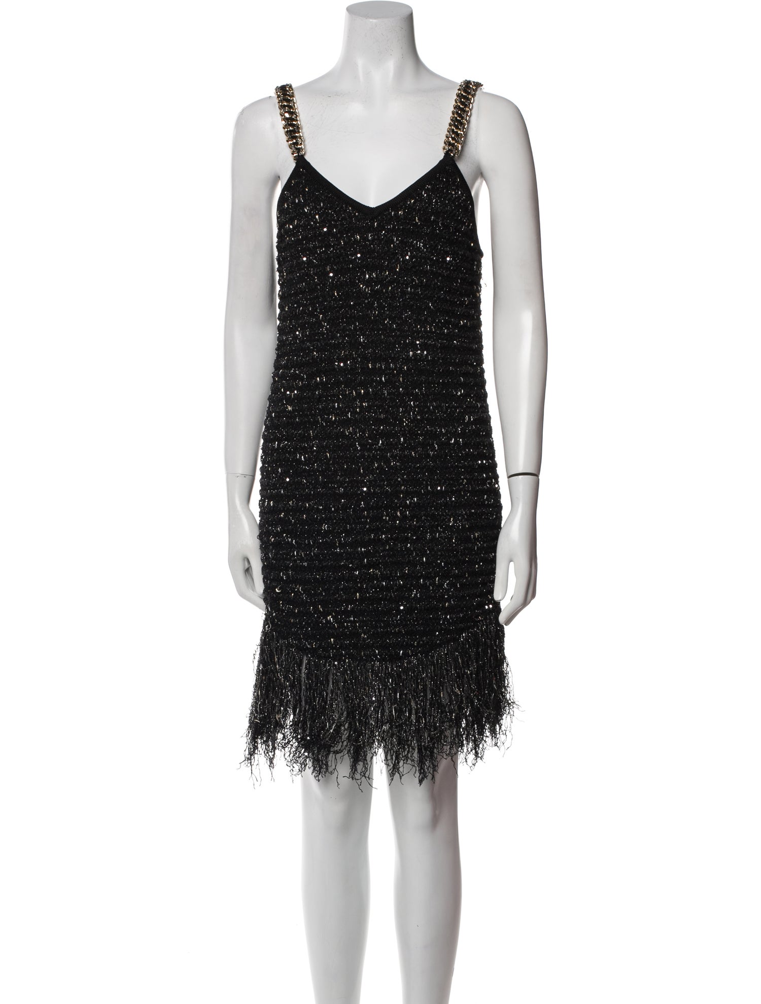 Balmain V-Neck Knee-Length Dress