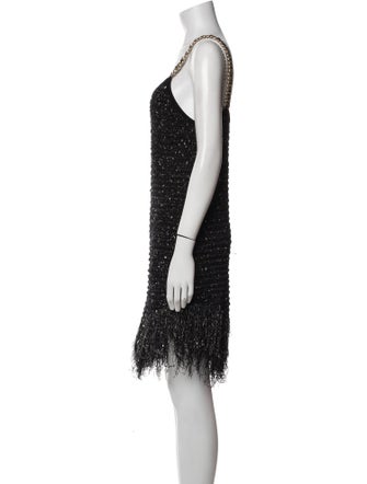 Balmain V-Neck Knee-Length Dress