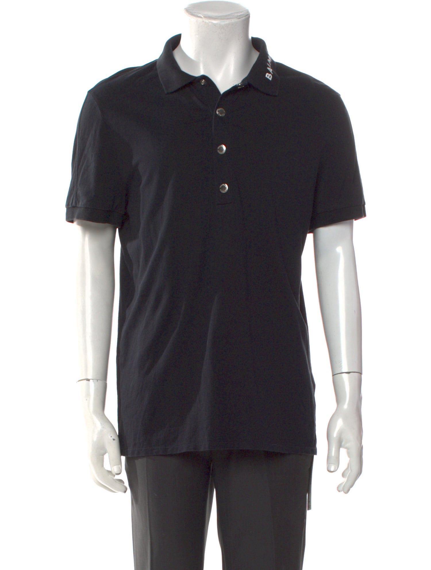Balmain V-Neck Short Sleeve Polo Shirt