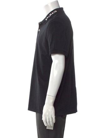Balmain V-Neck Short Sleeve Polo Shirt