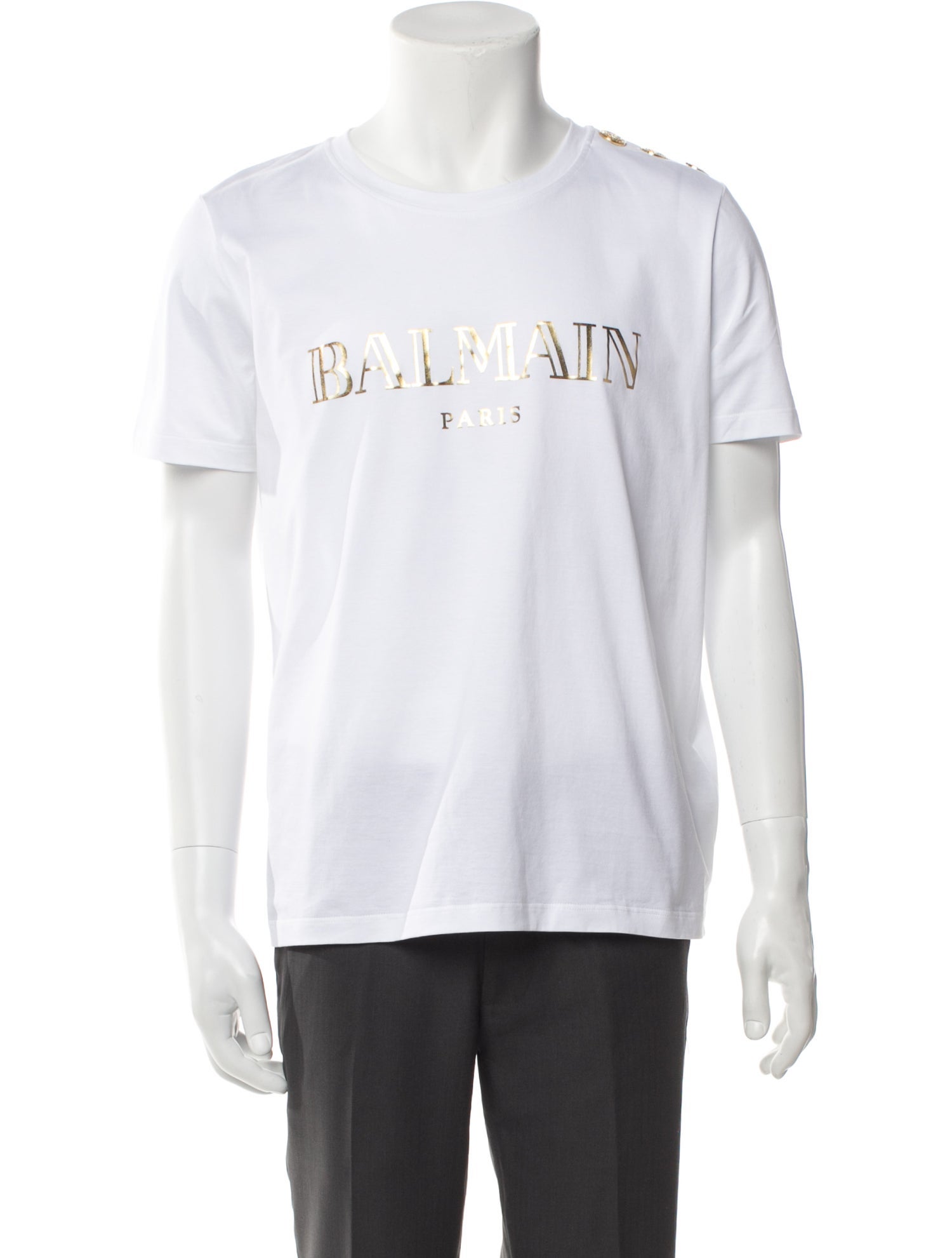 Balmain Graphic Print Crew Neck T-Shirt w/ Tags