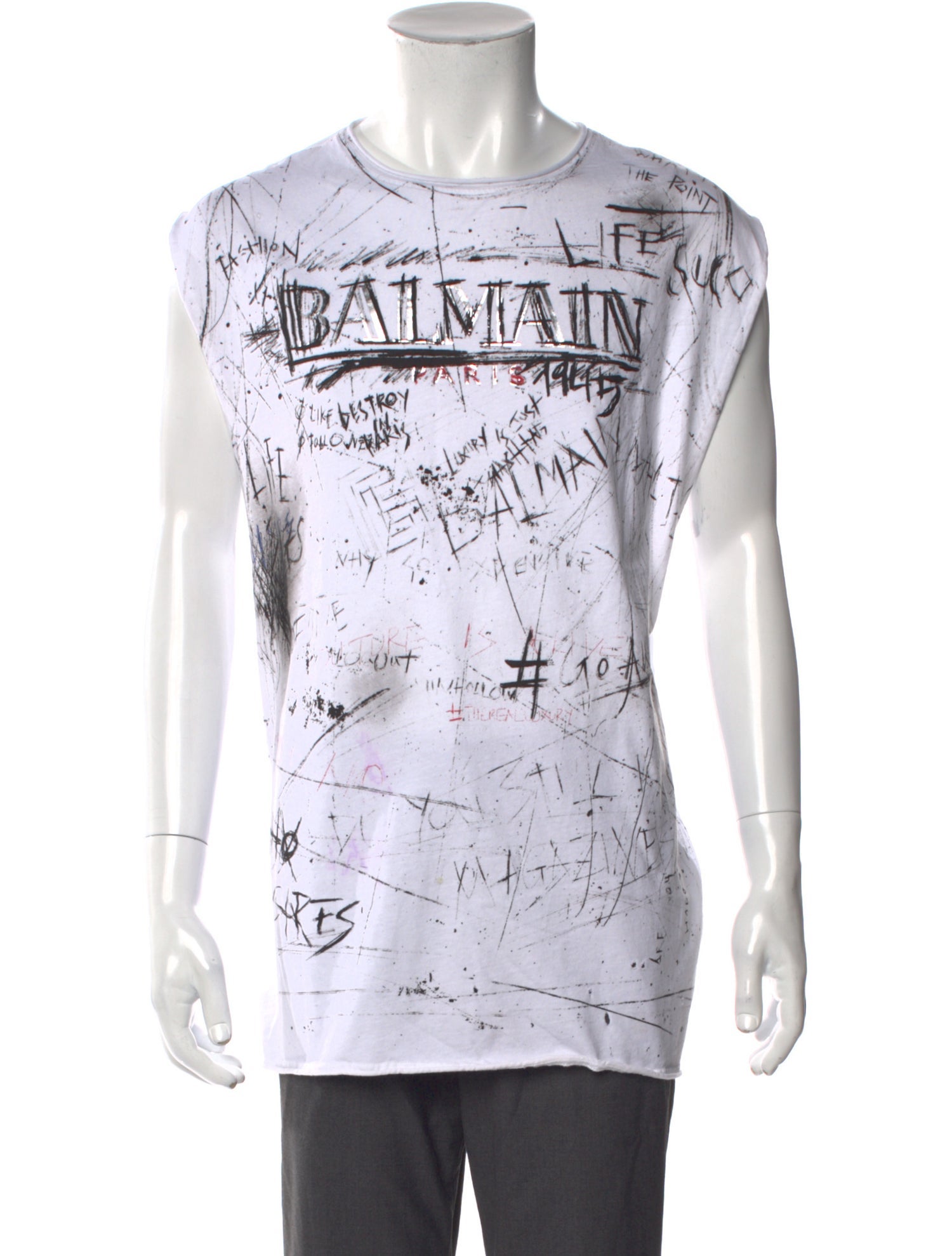 Balmain Graphic Print Crew Neck T-Shirt
