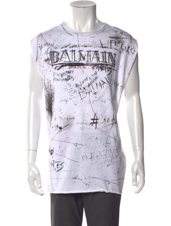Balmain Graphic Print Crew Neck T-Shirt