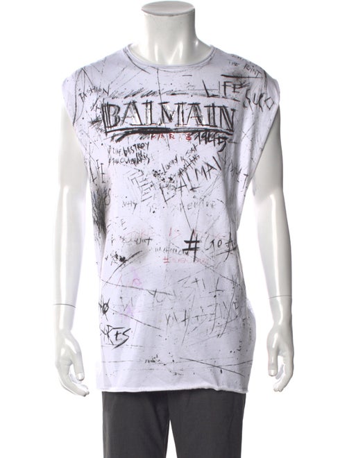 Balmain Graphic Print Crew Neck T-Shirt