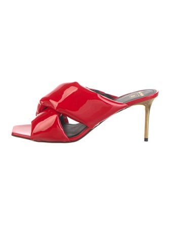 Balmain Patent Leather Slides