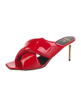 Balmain Patent Leather Slides