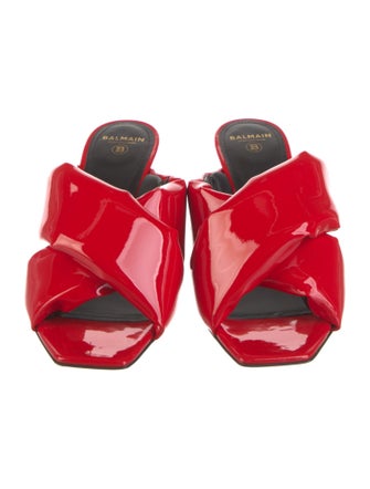 Balmain Patent Leather Slides