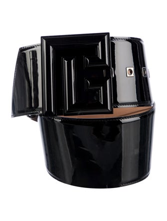 Balmain Wide Patent Leather Waist Belt