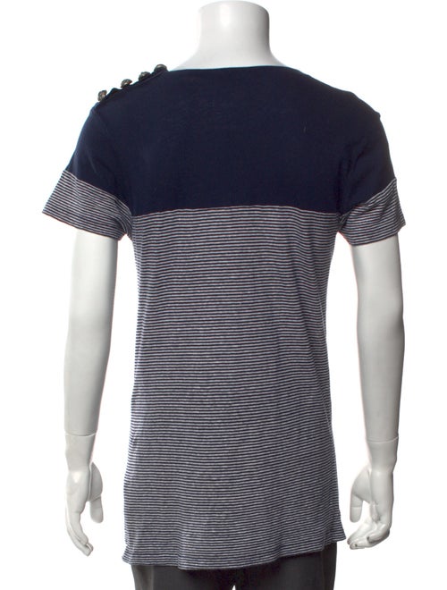 Balmain Striped Crew Neck T-Shirt
