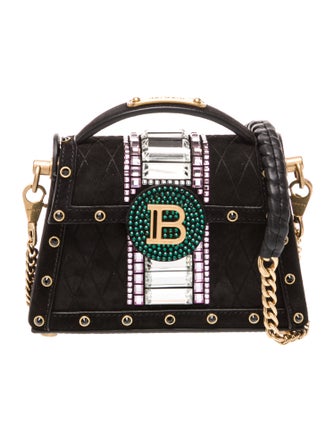 Balmain Suede Top Handle Bag