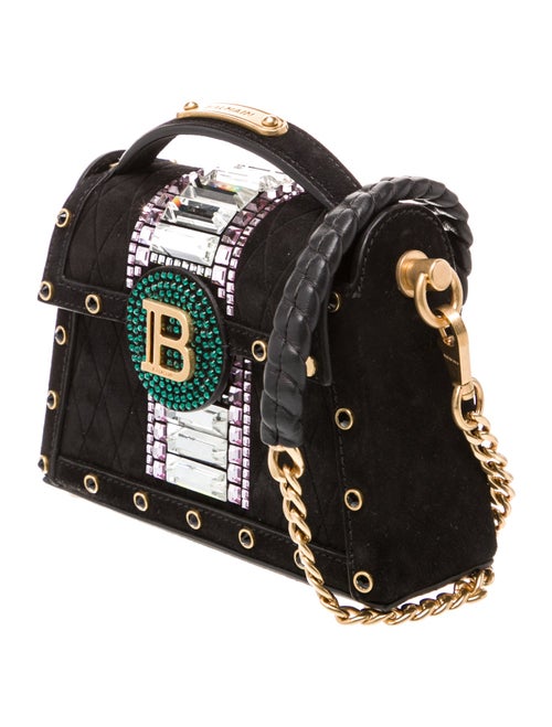 Balmain Suede Top Handle Bag