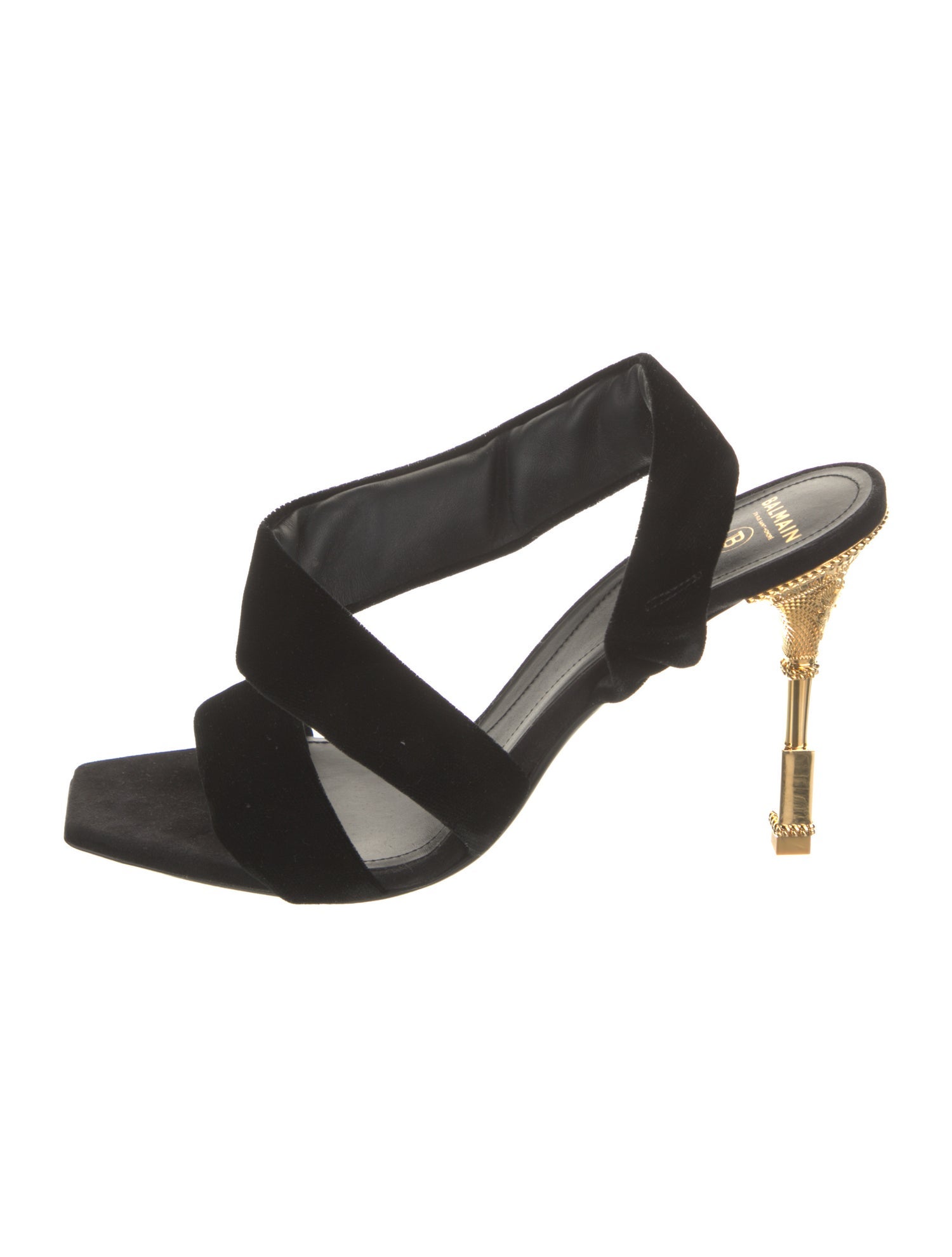 Balmain Velvet Slingback Sandals