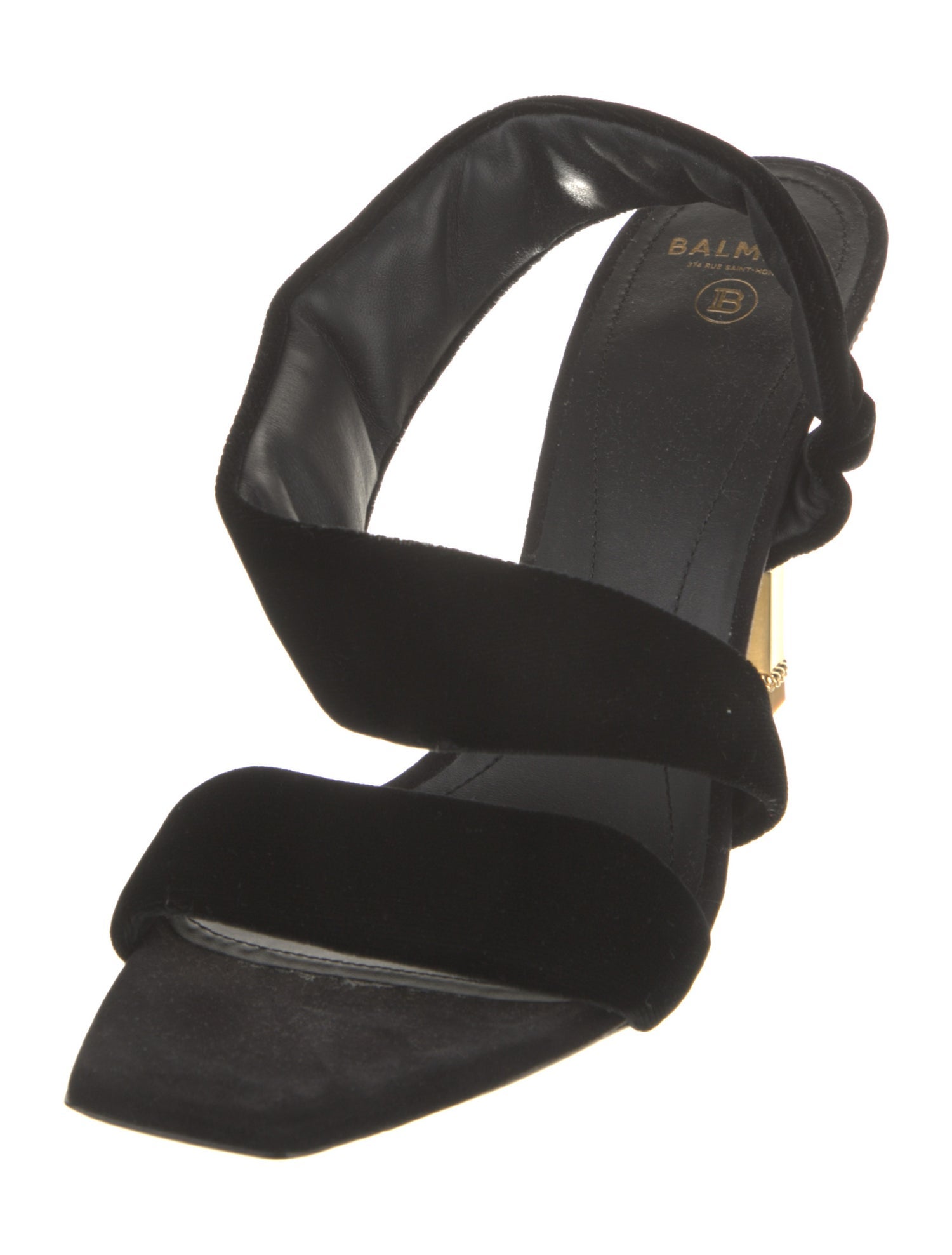 Balmain Velvet Slingback Sandals