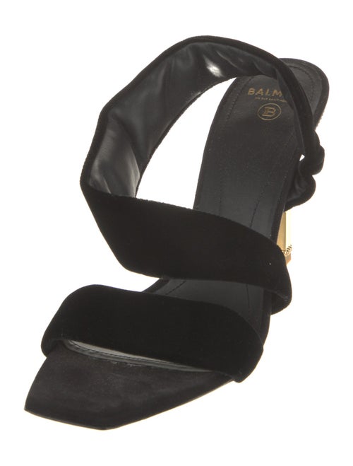 Balmain Velvet Slingback Sandals