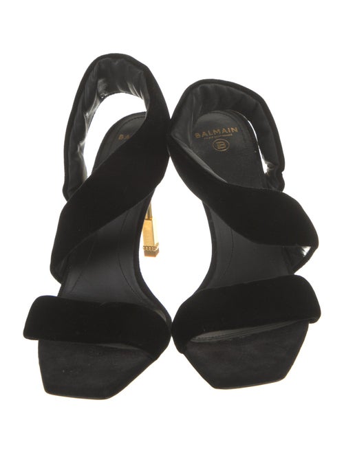 Balmain Velvet Slingback Sandals