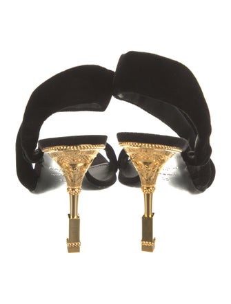 Balmain Velvet Slingback Sandals