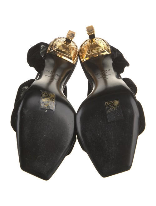 Balmain Velvet Slingback Sandals