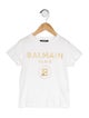 Balmain Glitter Accent Short Sleeve Top