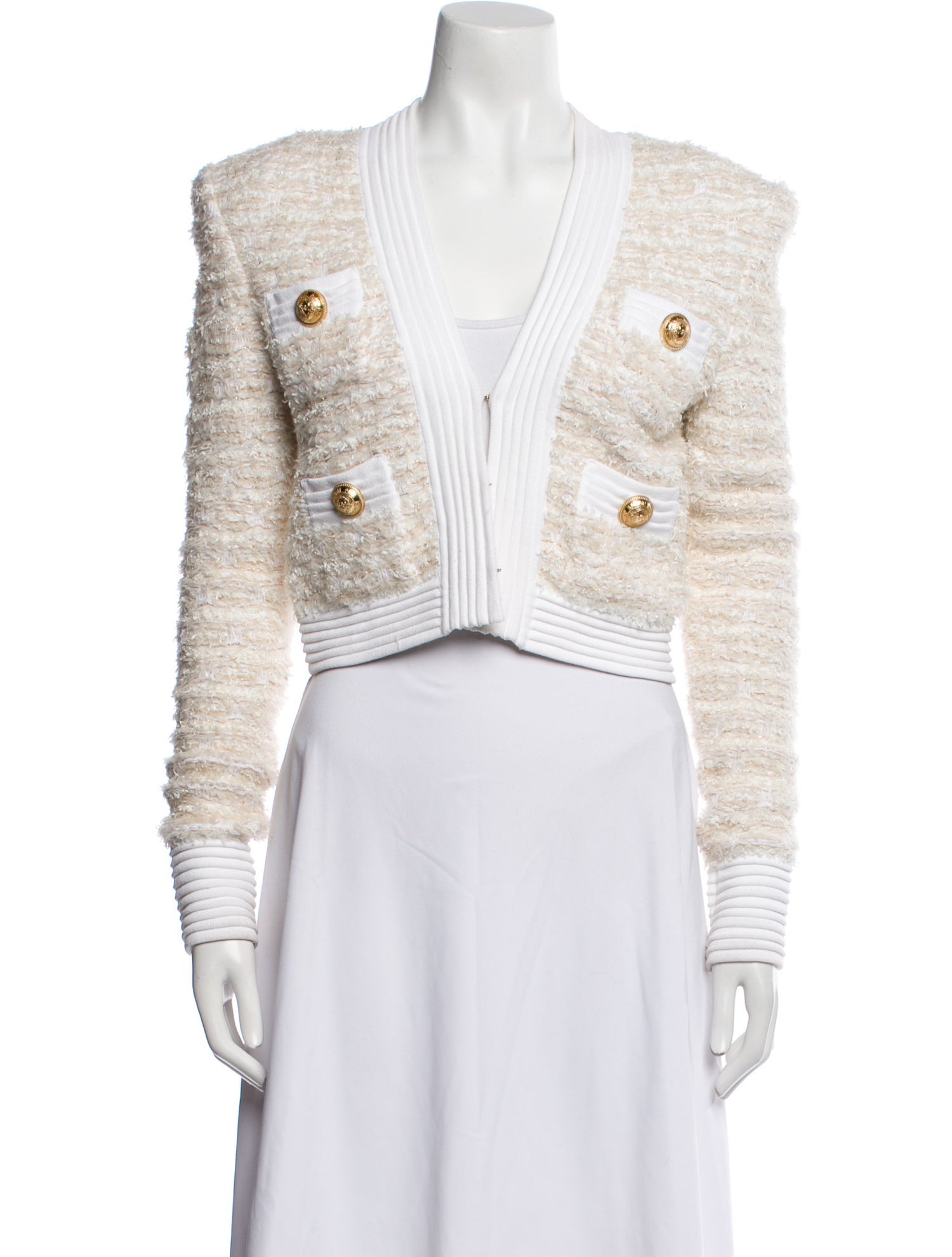 Tweed Pattern Down Jacket