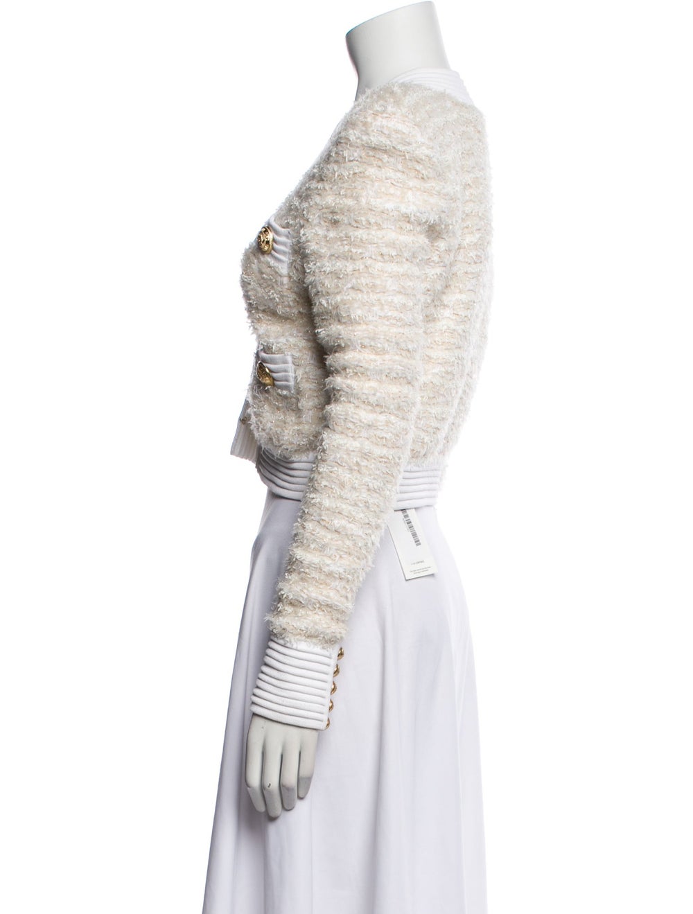 Balmain Tweed Pattern Down Jacket - image 2