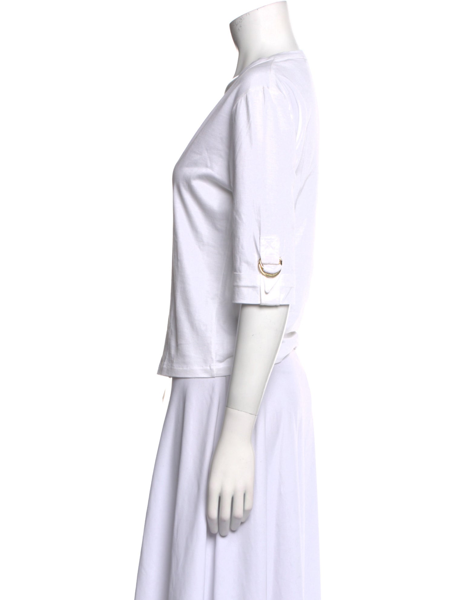 Balmain V-Neck Three-Quarter Sleeve Polo