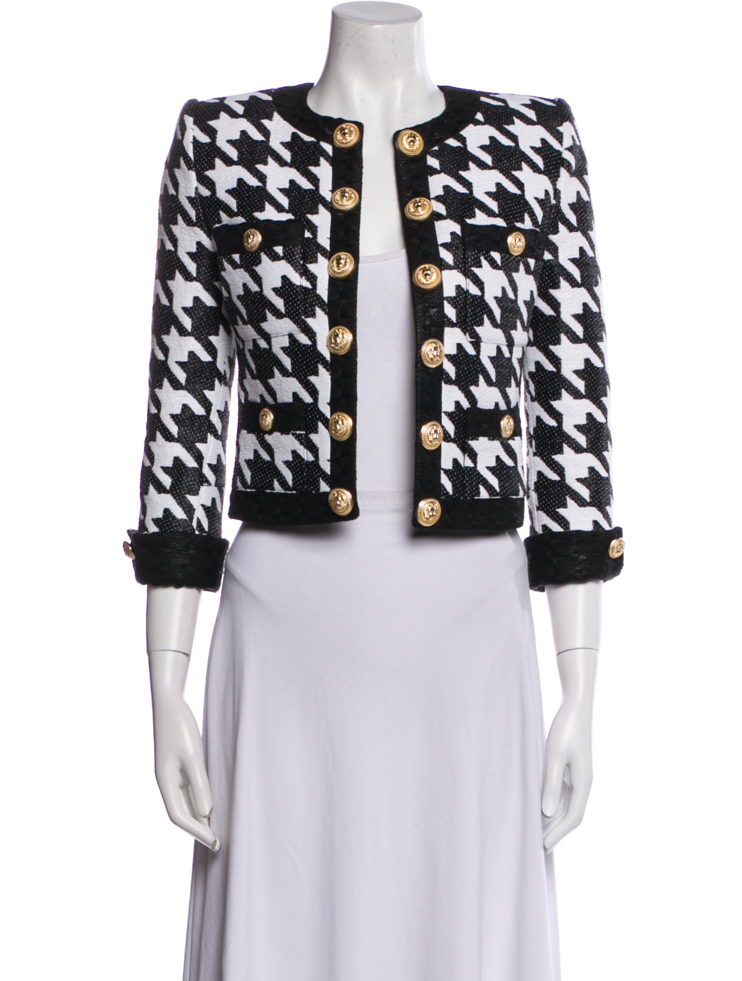 Balmain Houndstooth Print Evening Jacket